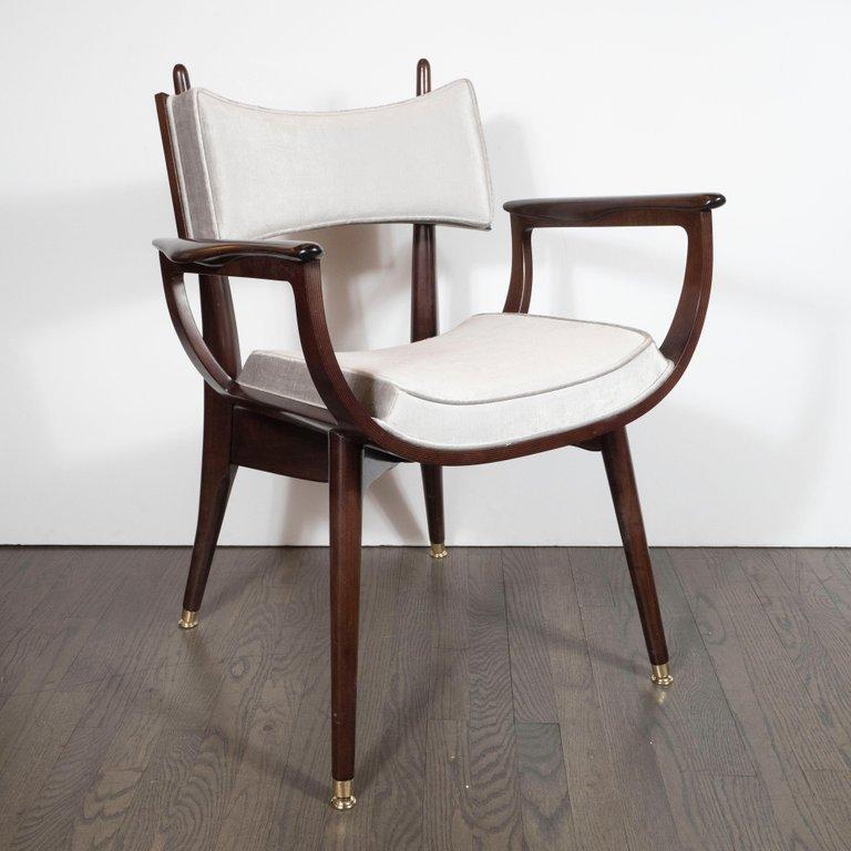 Set of 4 Midcentury Klismos Dining/ Game Chairs by Harold Schwartz for Romweber 3