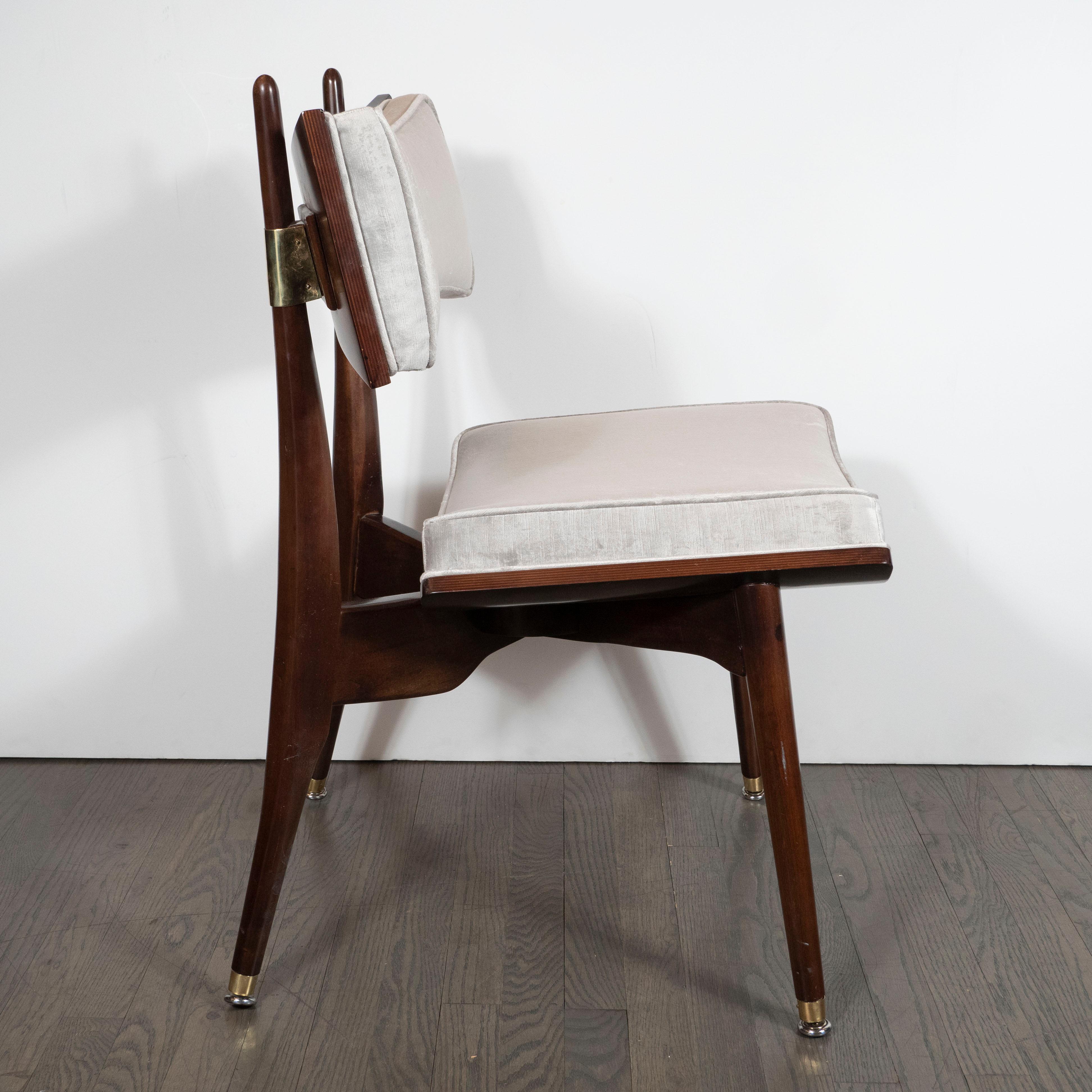 Mid-20th Century Set of 4 Midcentury Klismos Dining/ Game Chairs by Harold Schwartz for Romweber
