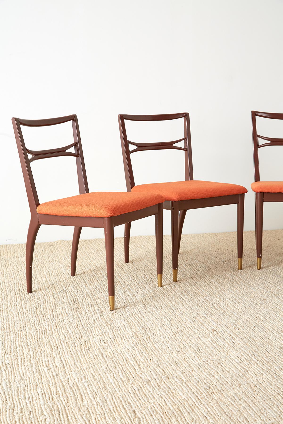 Set of Four Midcentury Lacquered Dining Chairs (amerikanisch)