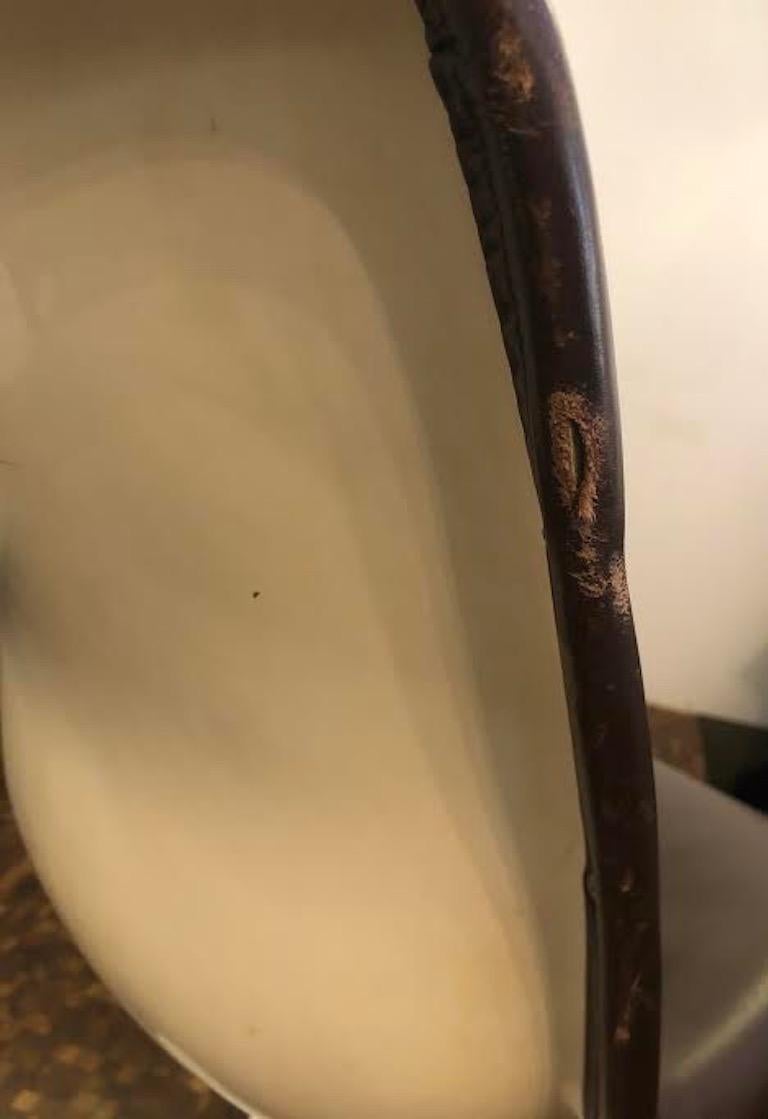 Set of four Midcentury Leather Dining Chairs and a table by Yrjö Kukkapuro For Sale 5