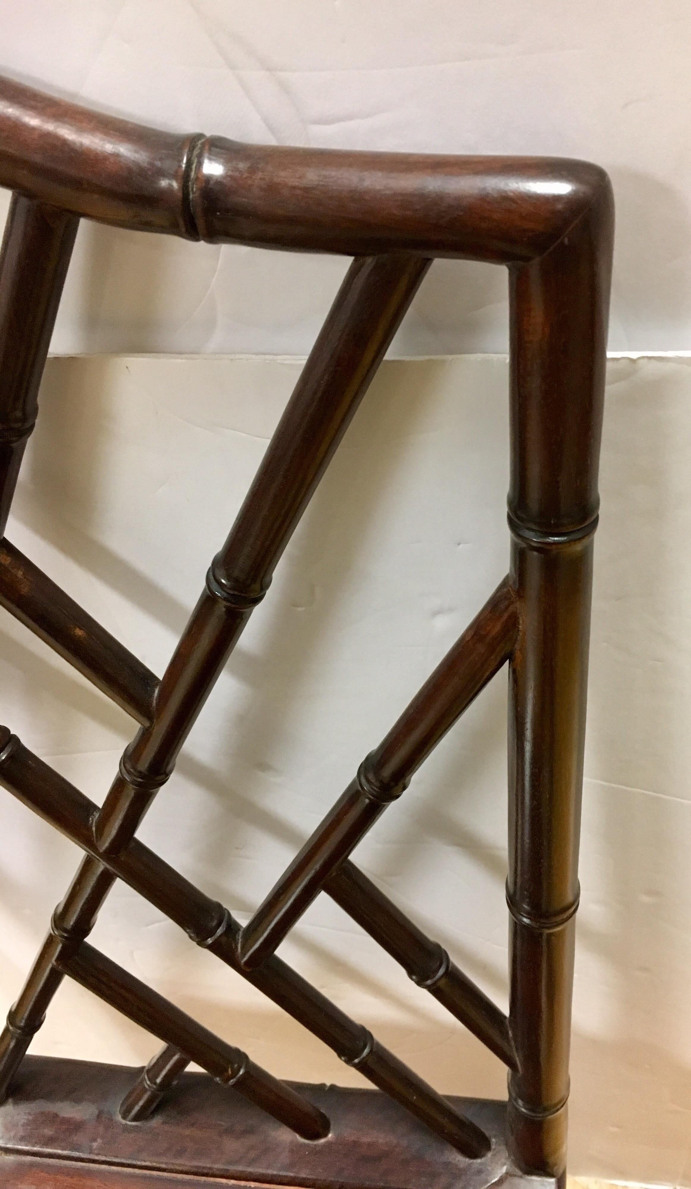 Late 20th Century Set of Four Midcentury Mahogany Chinese Chippendale Dining Room Chairs