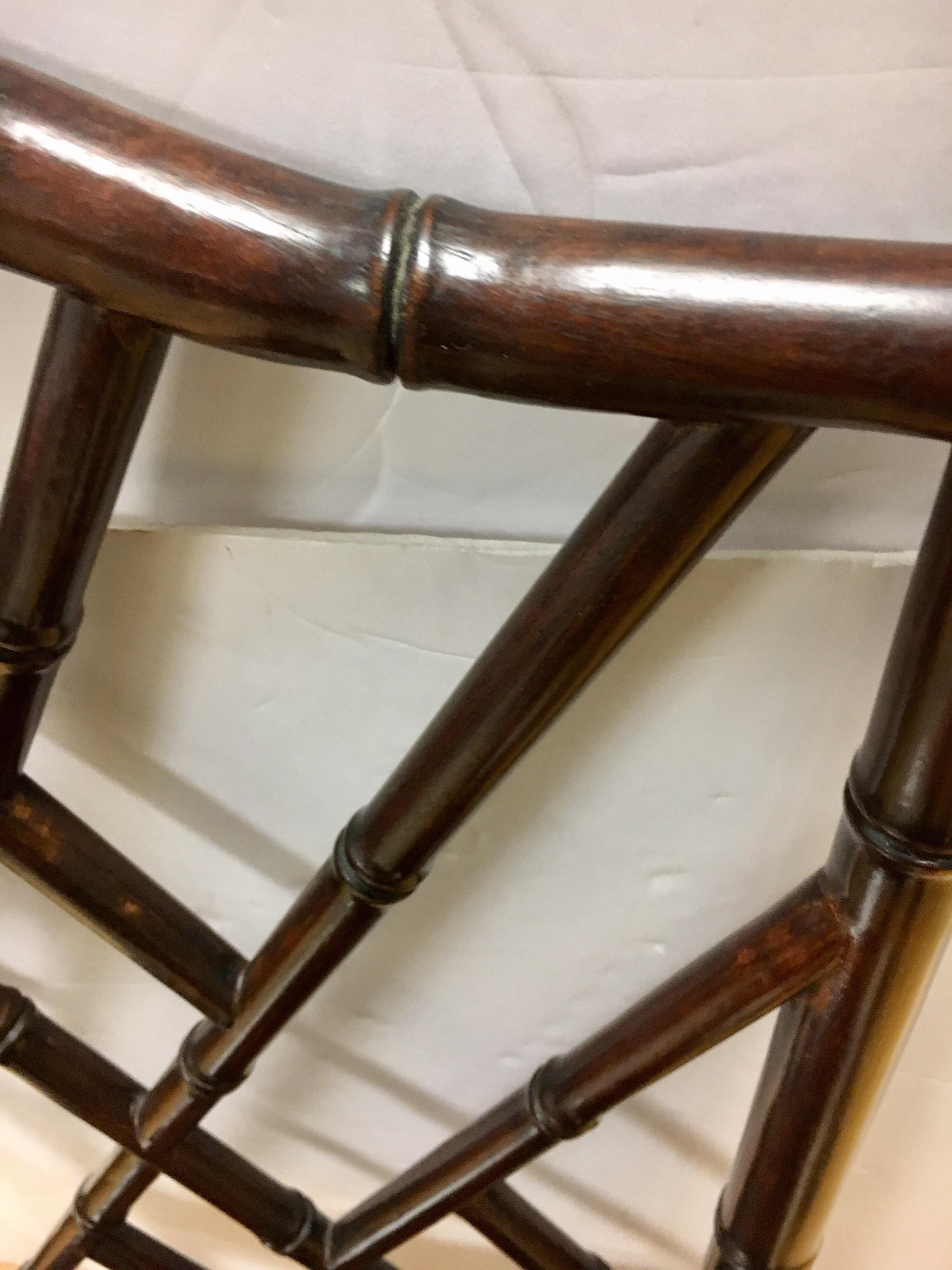 Set of Four Midcentury Mahogany Chinese Chippendale Dining Room Chairs 1