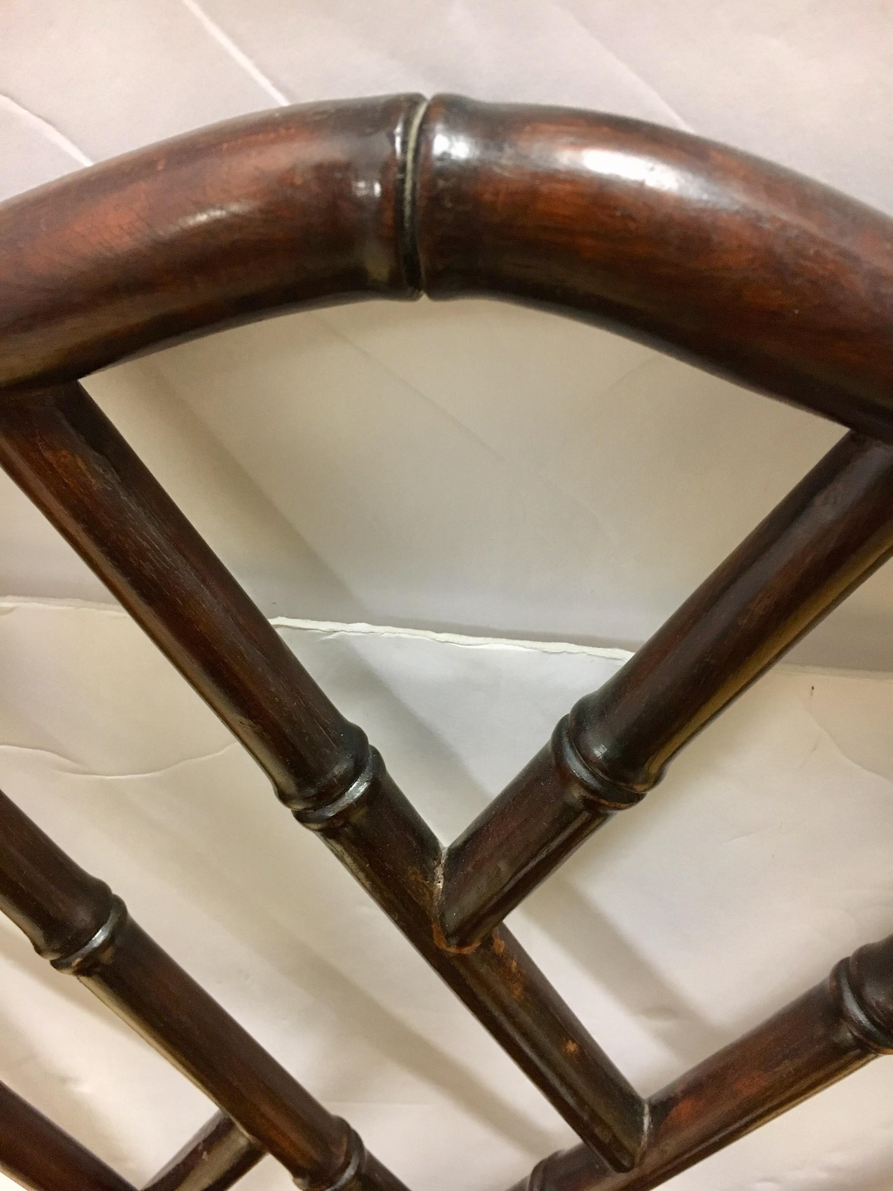 Set of Four Midcentury Mahogany Chinese Chippendale Dining Room Chairs 2