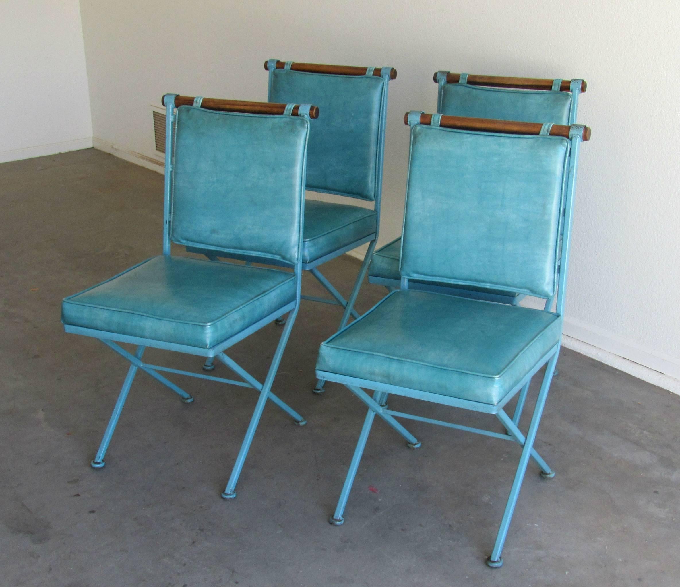 Mid-Century Modern Set of Four Midcentury Modern Campaign Dining Chairs by Cleo Baldon, 1960s