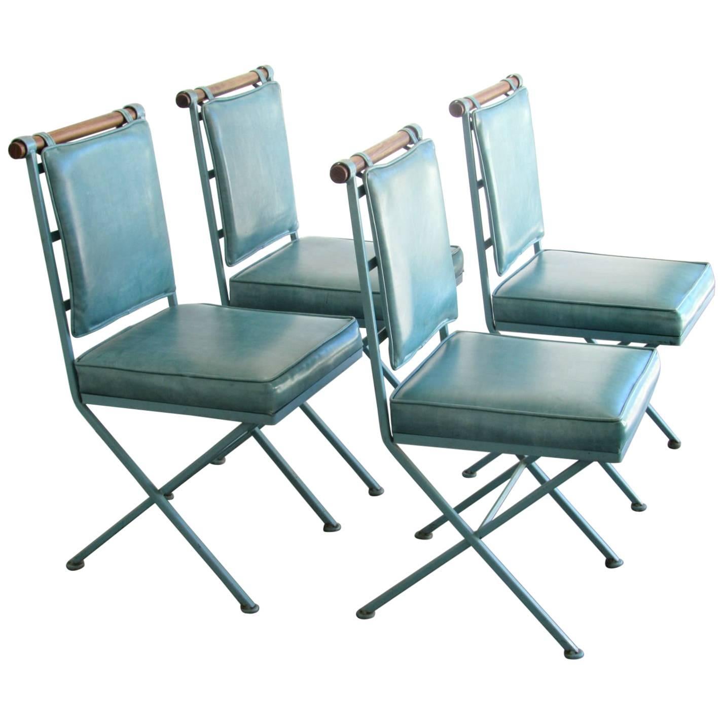 Set of Four Midcentury Modern Campaign Dining Chairs by Cleo Baldon, 1960s