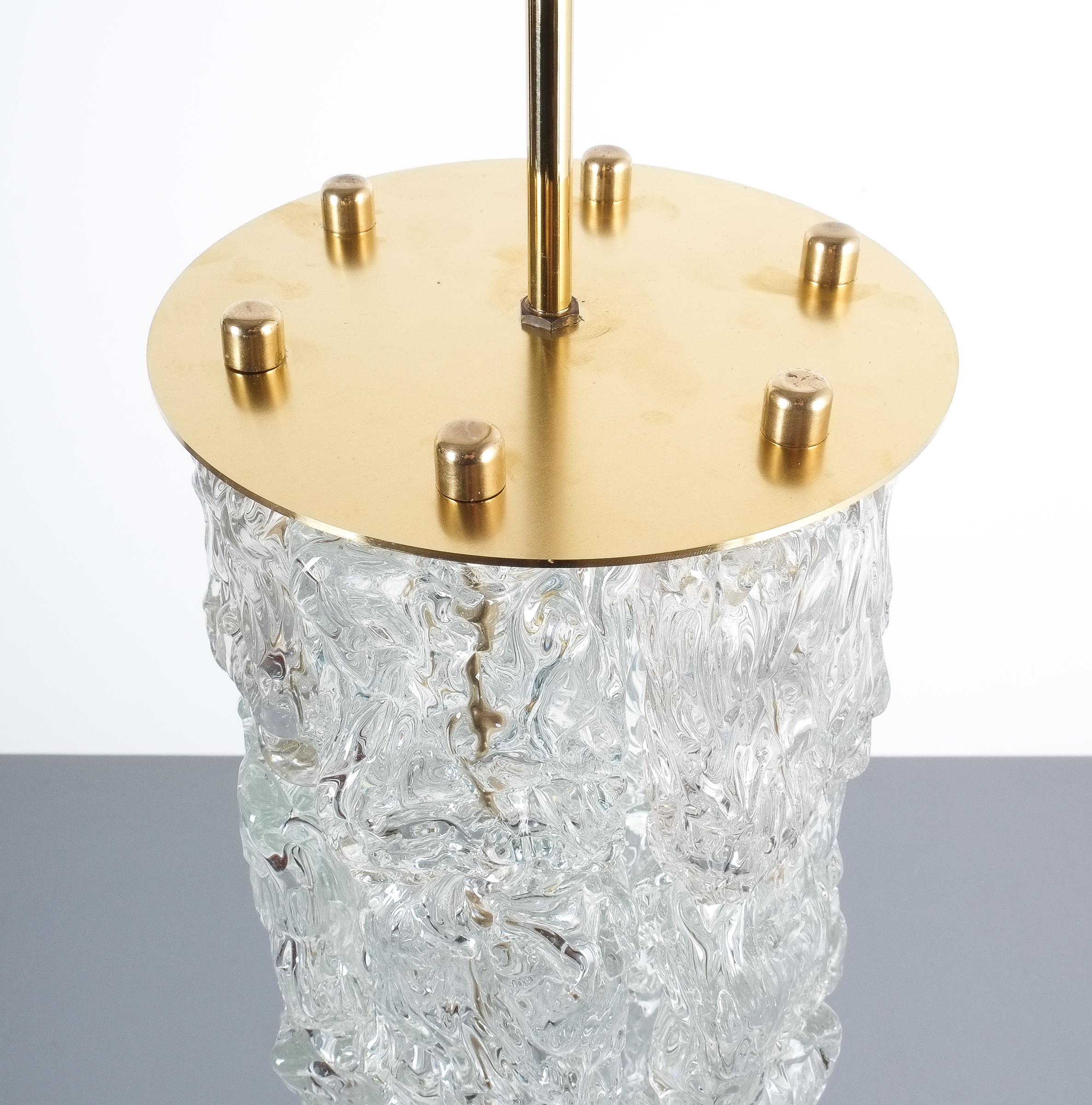 Brass Midcentury Murano Glass Pendant Lamps by Barovier Toso, Italy