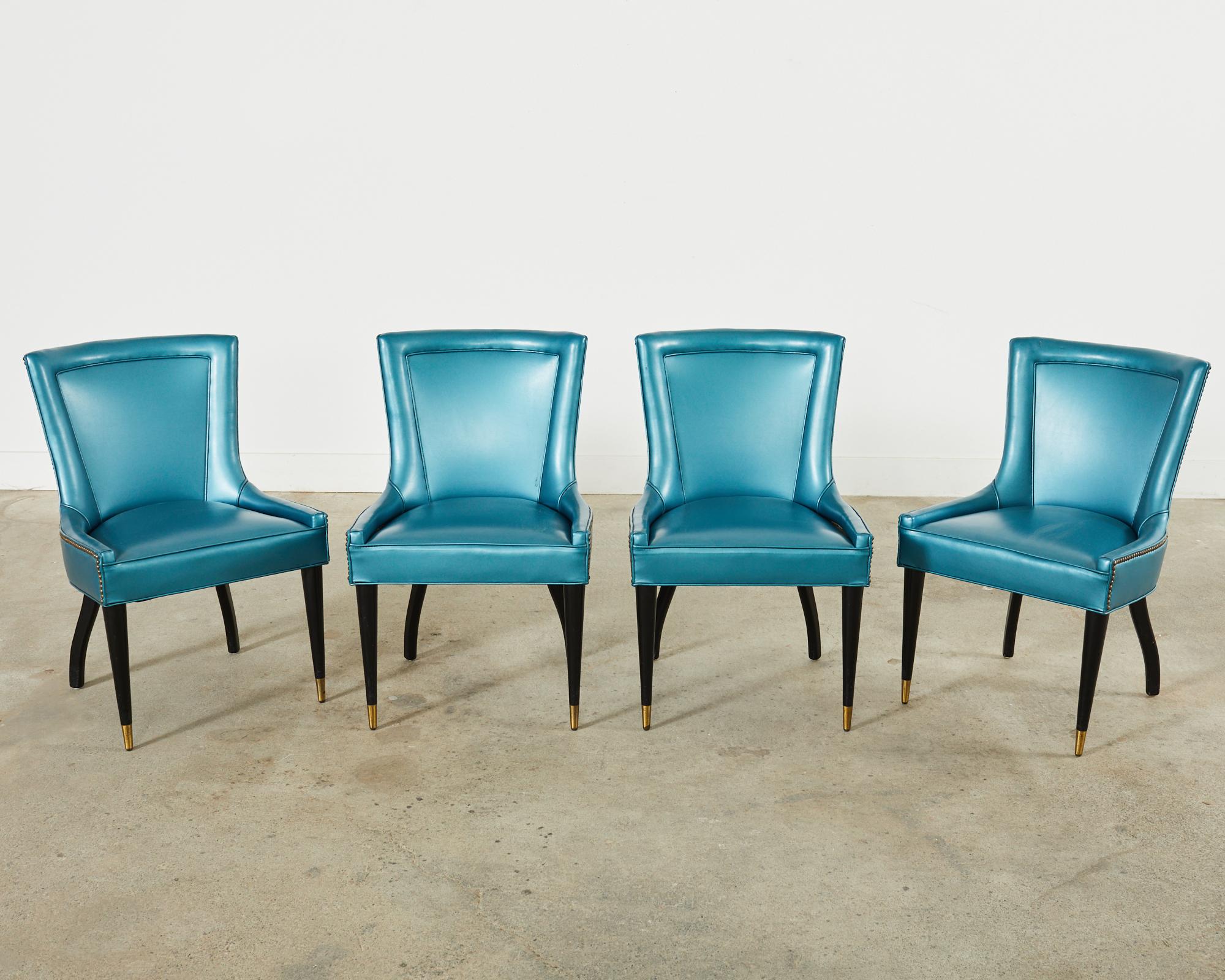 Set of Four Midcentury Space Age Style Italian Dining Chairs For Sale 4