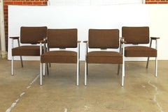 Set of Four Midcentury Steel Armchairs by McDowell