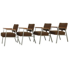 Set of Four Midcentury Steel Armchairs by McDowell