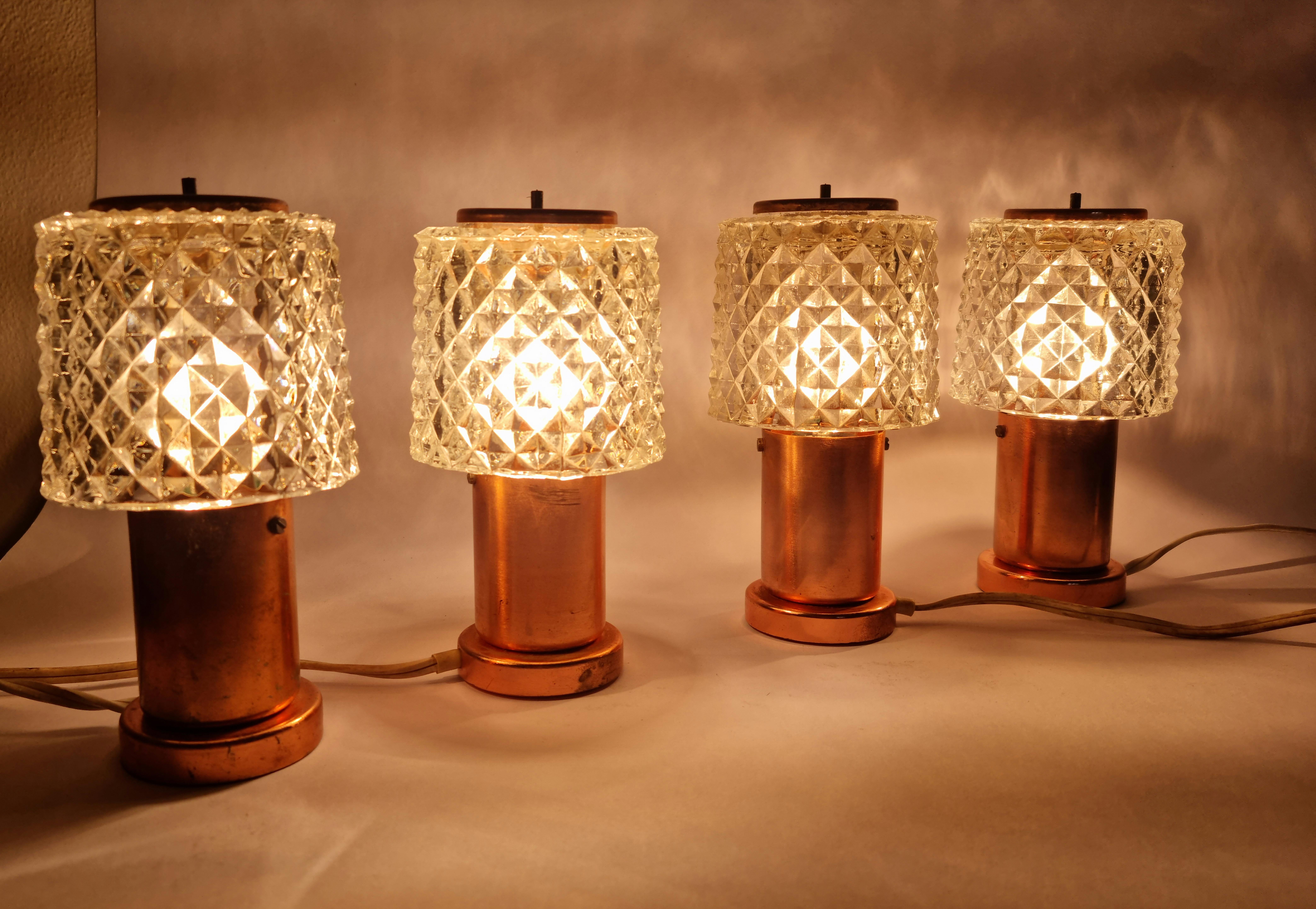 Set of Four Mid-Century Table Lamps Kamenicky Senov, 1970s For Sale 5