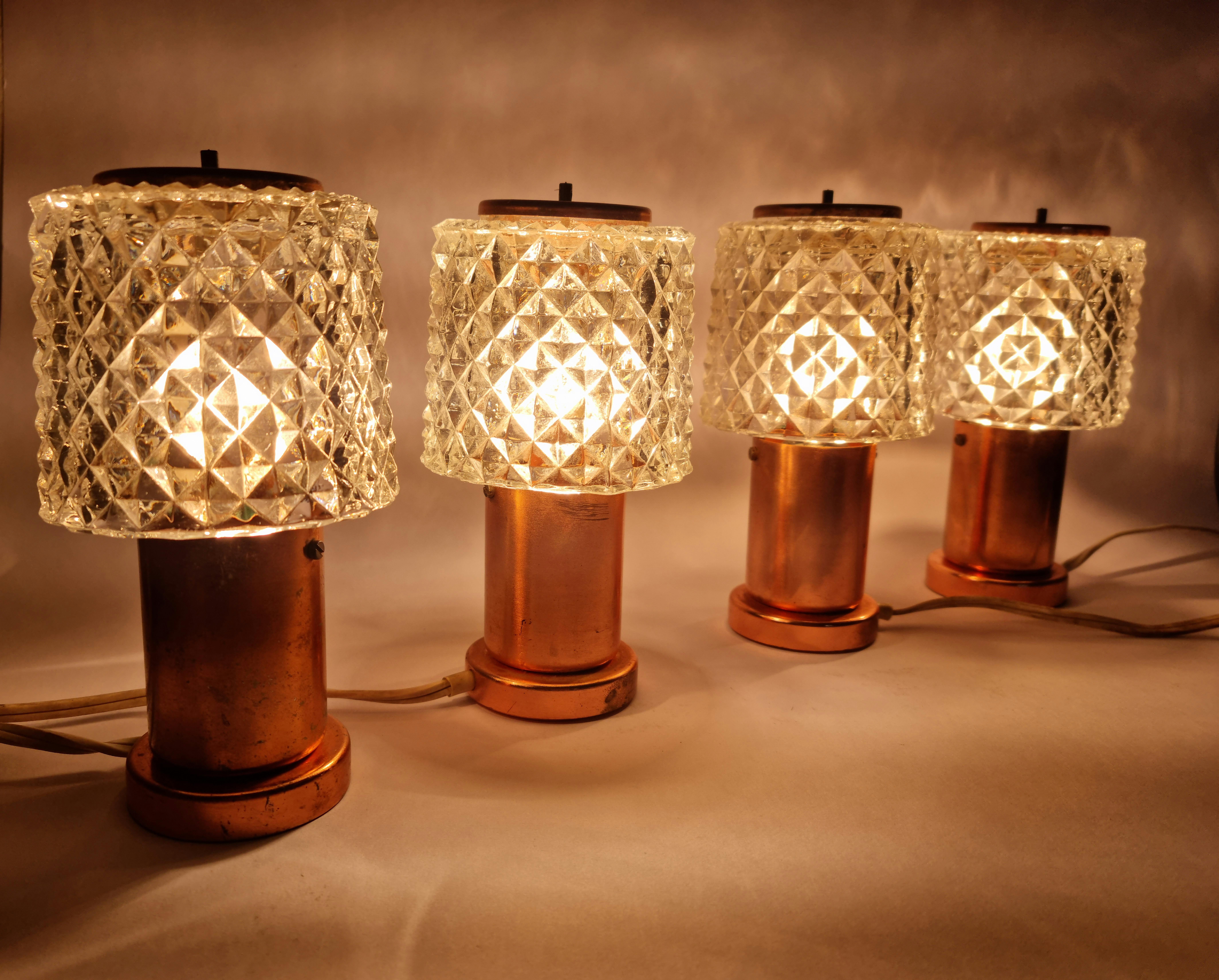 Set of Four Mid-Century Table Lamps Kamenicky Senov, 1970s For Sale 6