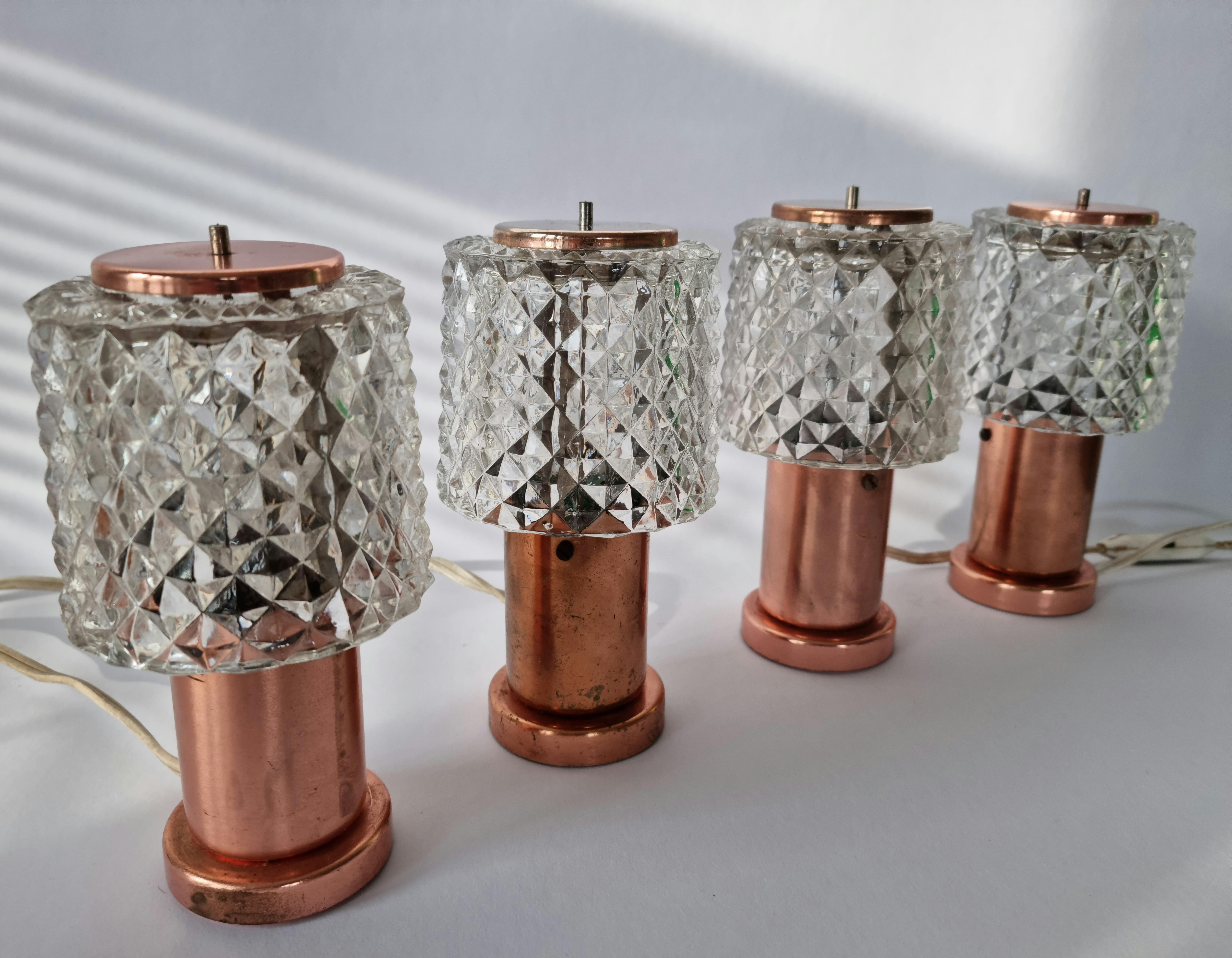 Ensemble de quatre lampes de table du milieu du siècle Kamenicky Senov, 1970 en vente 1