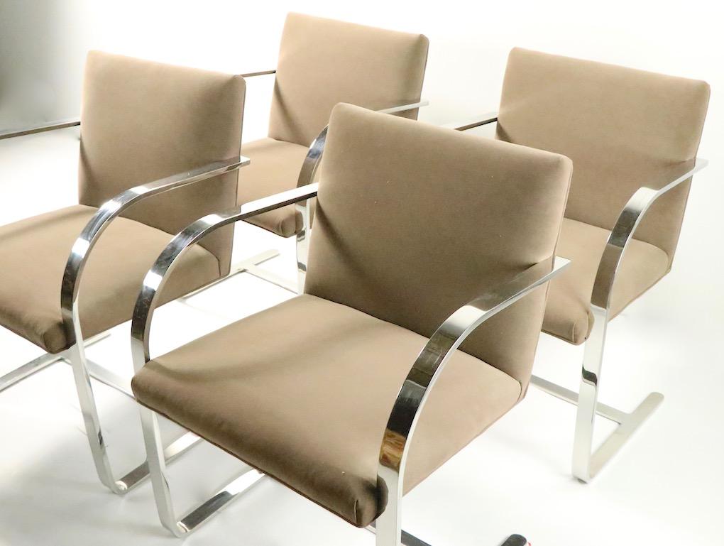 20th Century Set of Four Mies Van Der Rohe Brno Chairs for Brueton