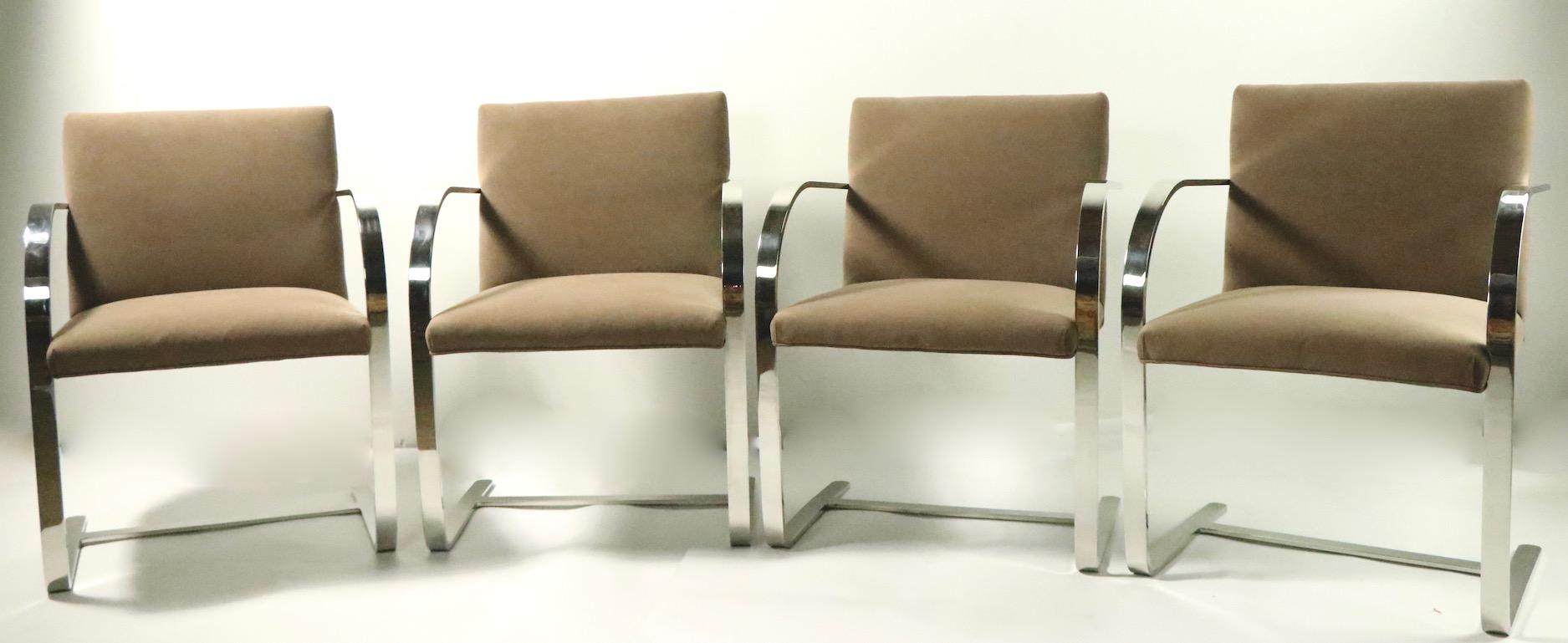 Set of Four Mies Van Der Rohe Brno Chairs for Brueton 1