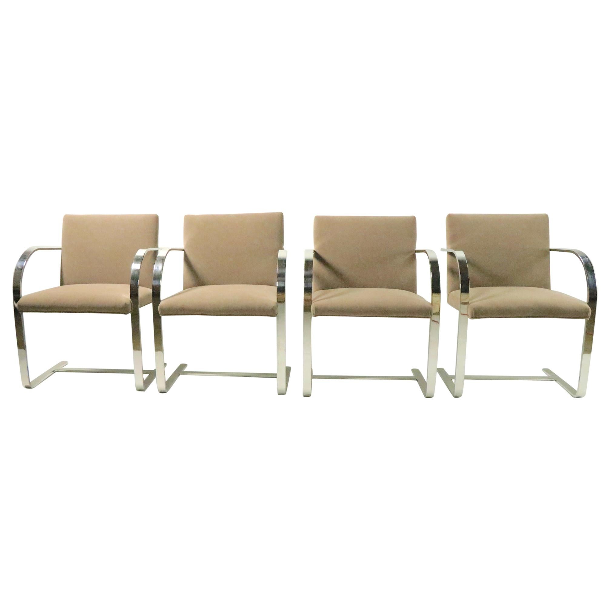 Set of Four Mies Van Der Rohe Brno Chairs for Brueton