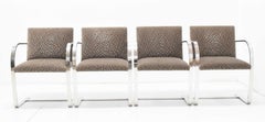 Set of Four Mies van der Rohe Brno Chairs in Mohair