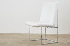 Set of Four Milo Baughman Thin Line Chrome Dining Chairs