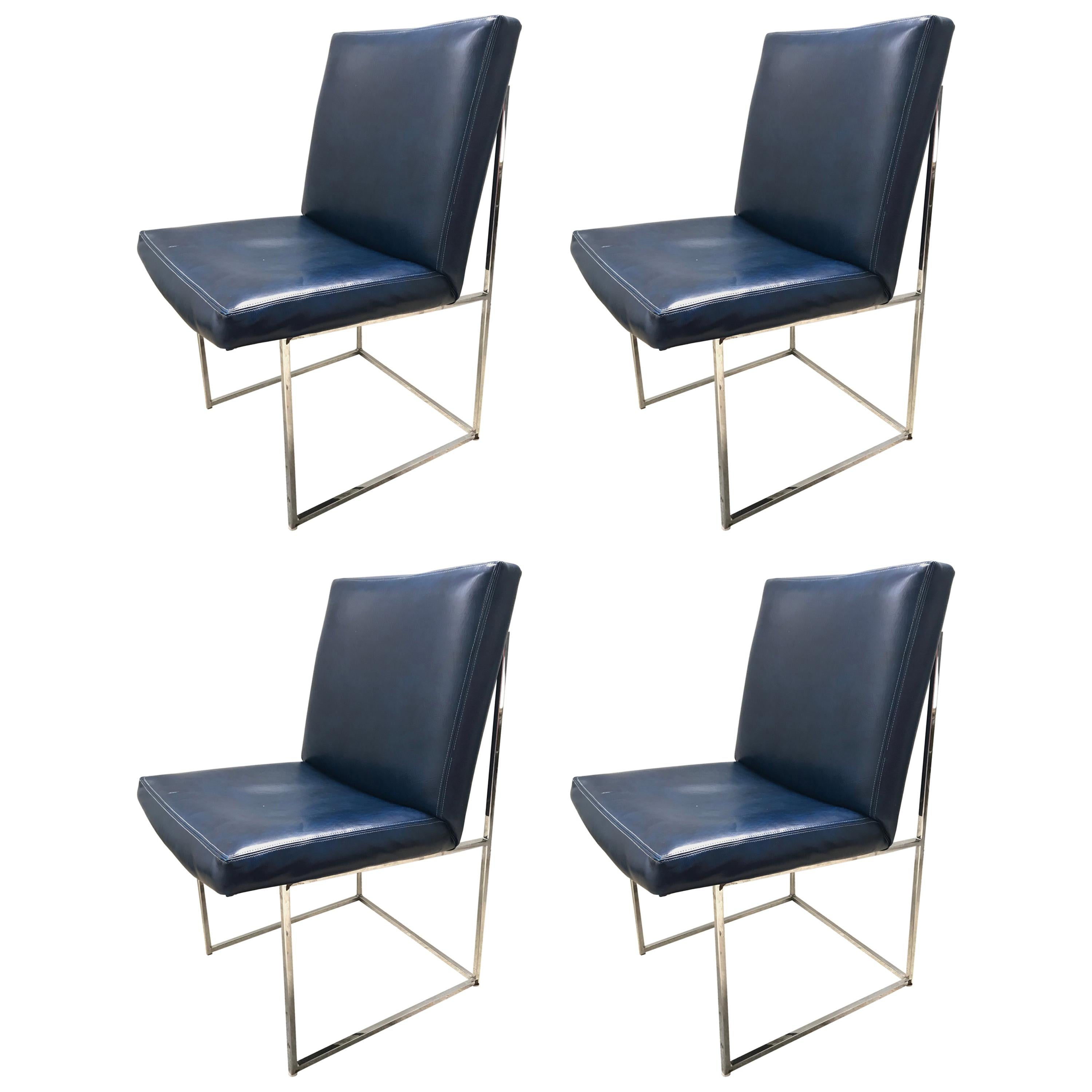 Set of four Milo Baughman Thin-Line Dining Chairs