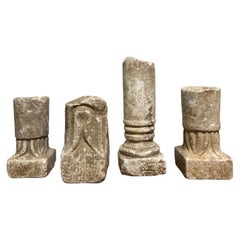 Set of Four Miniature Roman Marble Capitals