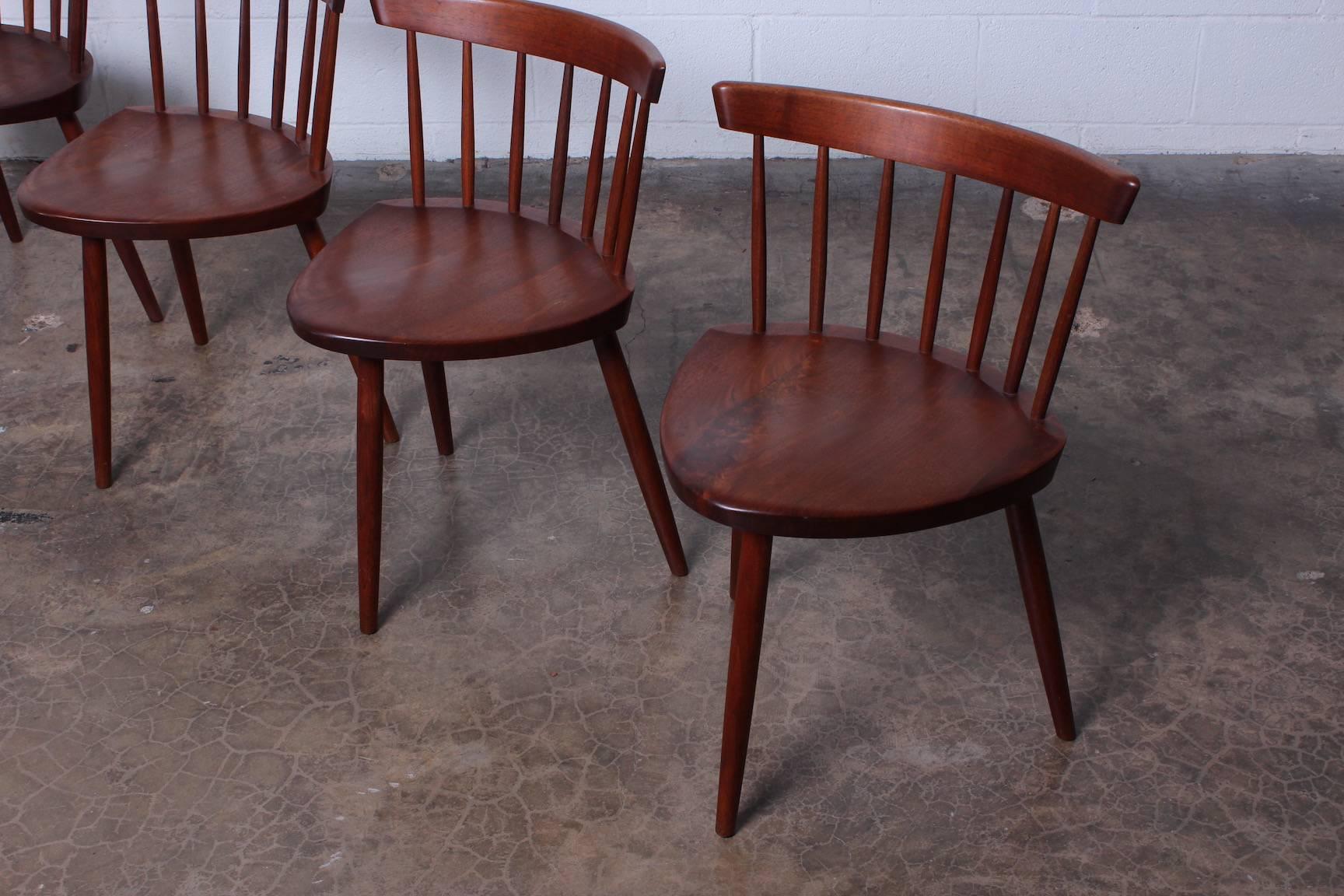 Walnut Set of Four Mira Chairs by George Nakashima, 1952