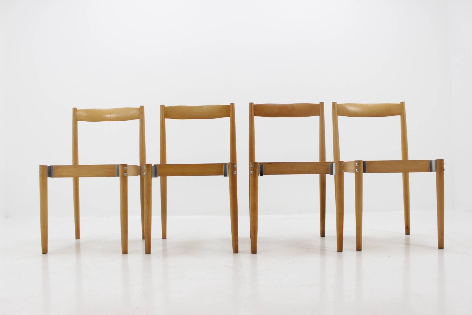 Mid-Century Modern Set of Four Miroslav Navrátil Chairs, Publicated For Sale