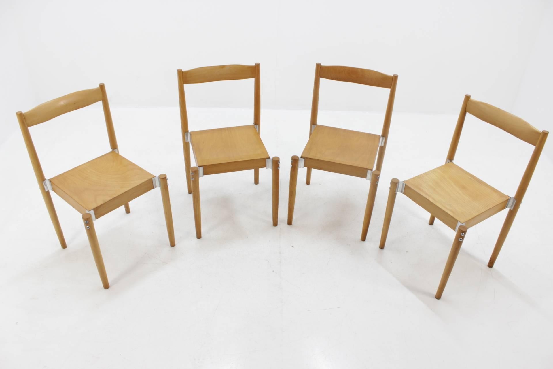 Set of Four Miroslav Navrátil Chairs, Publicated In Good Condition For Sale In Praha, CZ