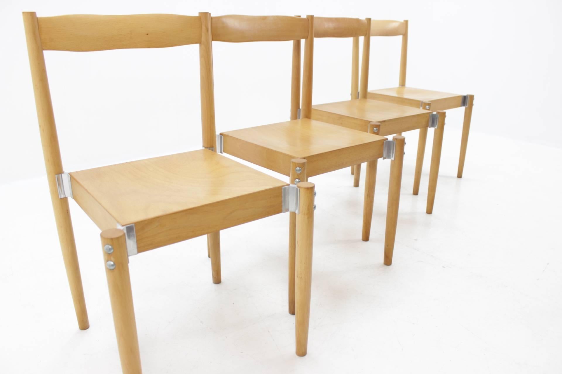 Mid-20th Century Set of Four Miroslav Navrátil Chairs, Publicated For Sale