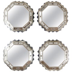 Set of Four Mirror Frames, German Silver and Ceramic