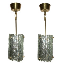 Set of Four Mirrored Molded Glass Lanterns, Sold Individually