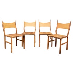 Set of Four Mixed Wood Side Chairs by Organic Modernism