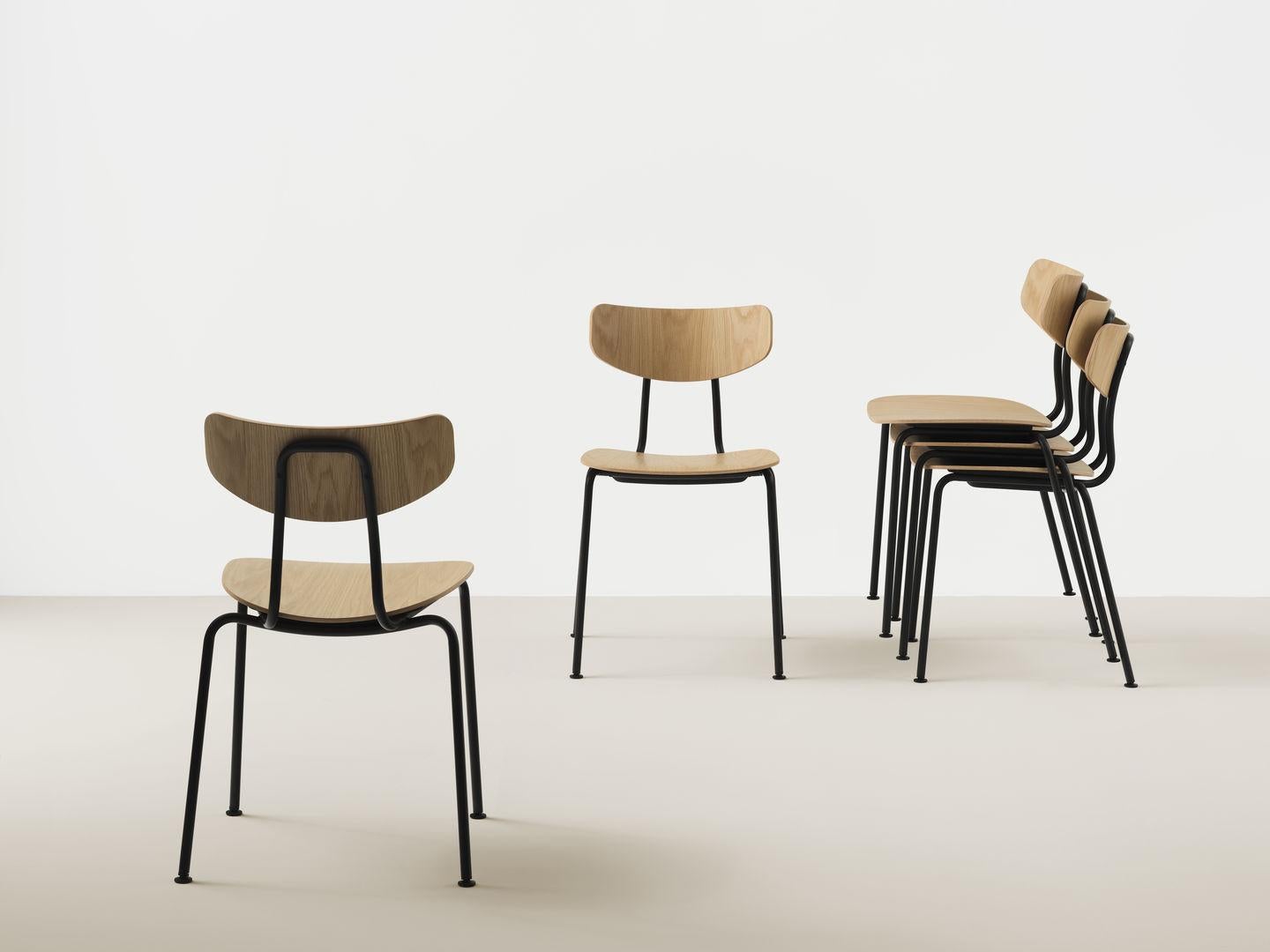 Set of Four Moca Chairs in Plywood and Metal Designed by Jasper Morrison 7