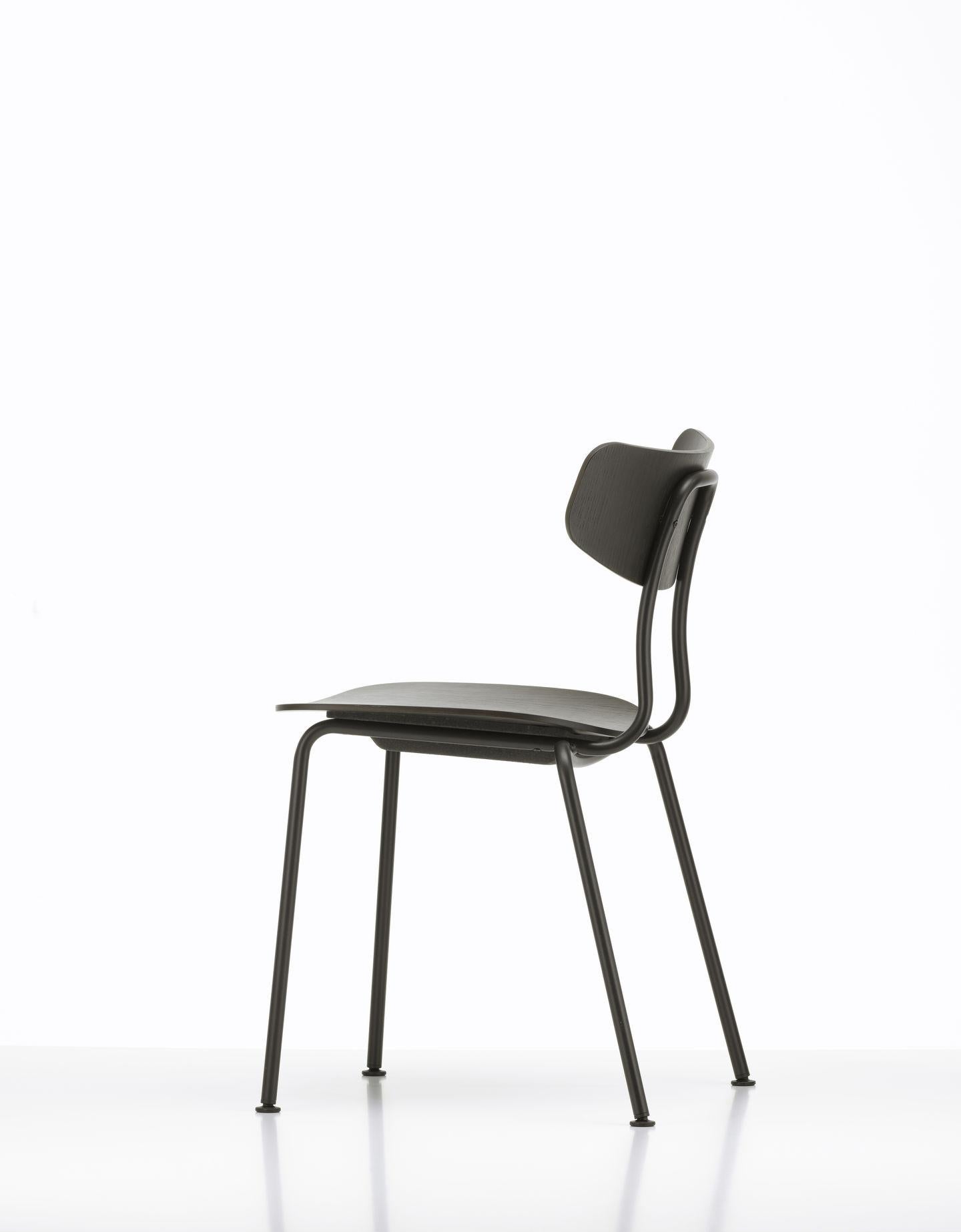 Swiss Set of Four Moca Chairs in Plywood and Metal Designed by Jasper Morrison