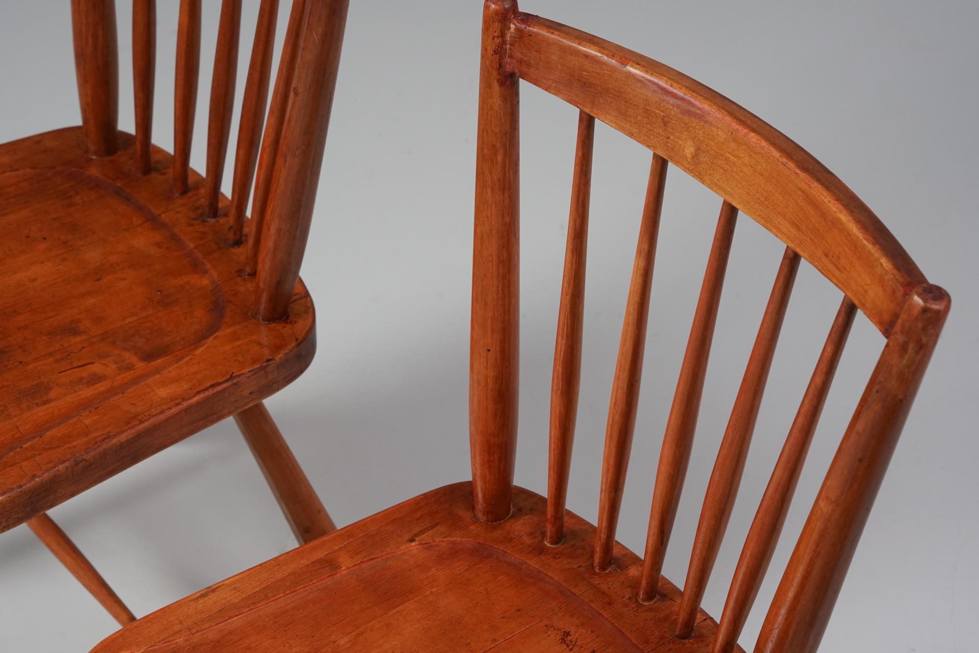 Milieu du XXe siècle Ensemble de quatre chaises Model No 101, Runar Engblom, Sopenkorpi Oy, années 1940 en vente