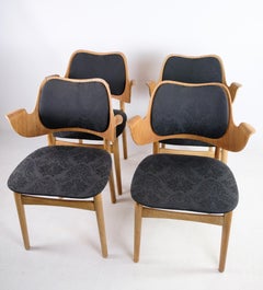 Set of Four Armchairs Model 107 Made In Oak and Teak By Hans Olsen From 1960s