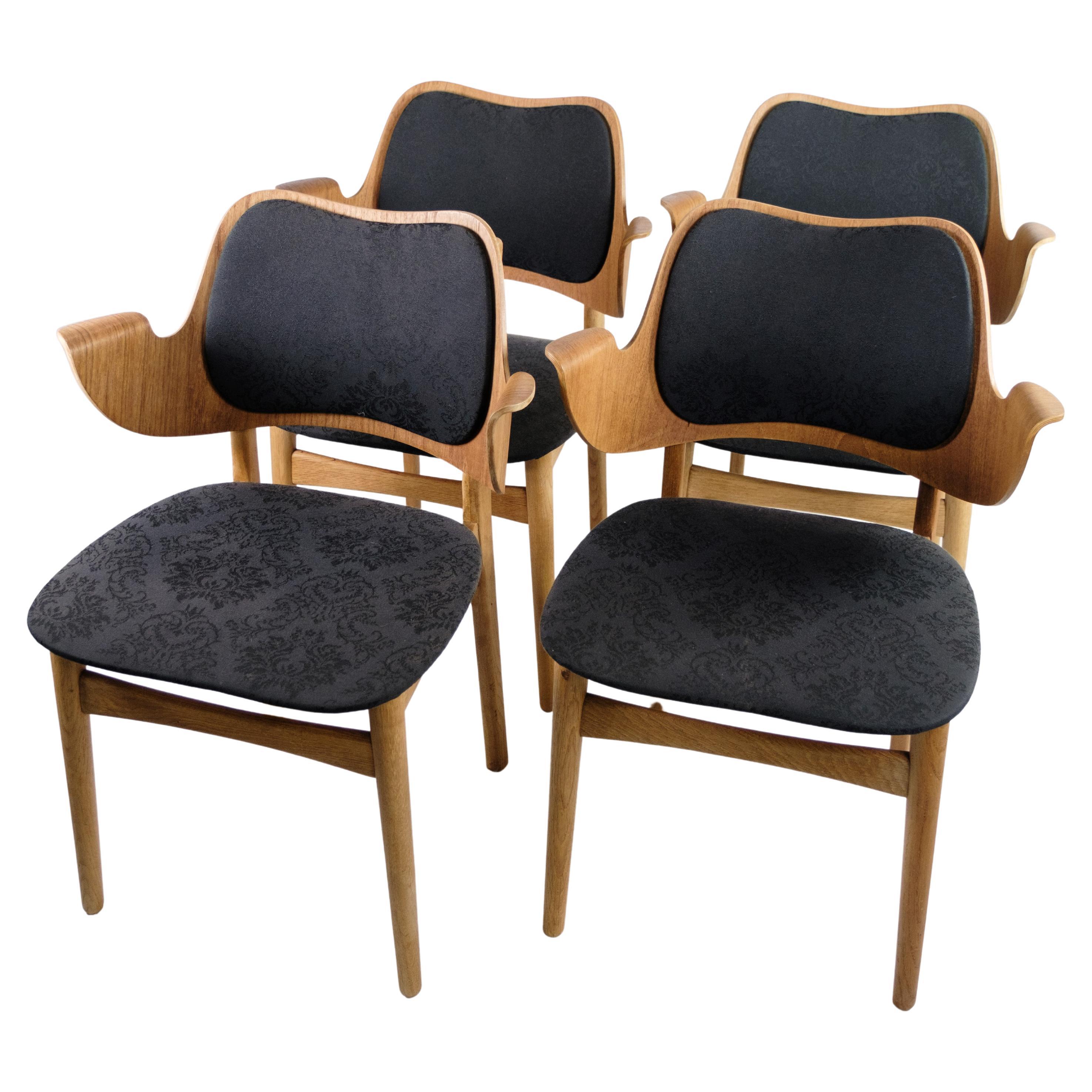 Set of Four, Model 107 Armchairs, Oak and Teak, Hans Olsen, 1960