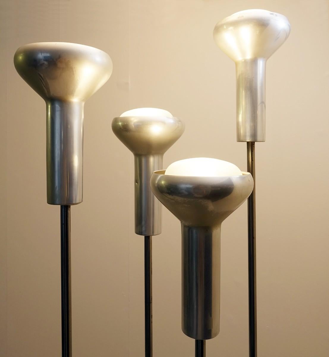 Mid-Century Modern Set of Four Model 1074 Floor Lamps By Gino Sarfatti For Arteluce, 1950