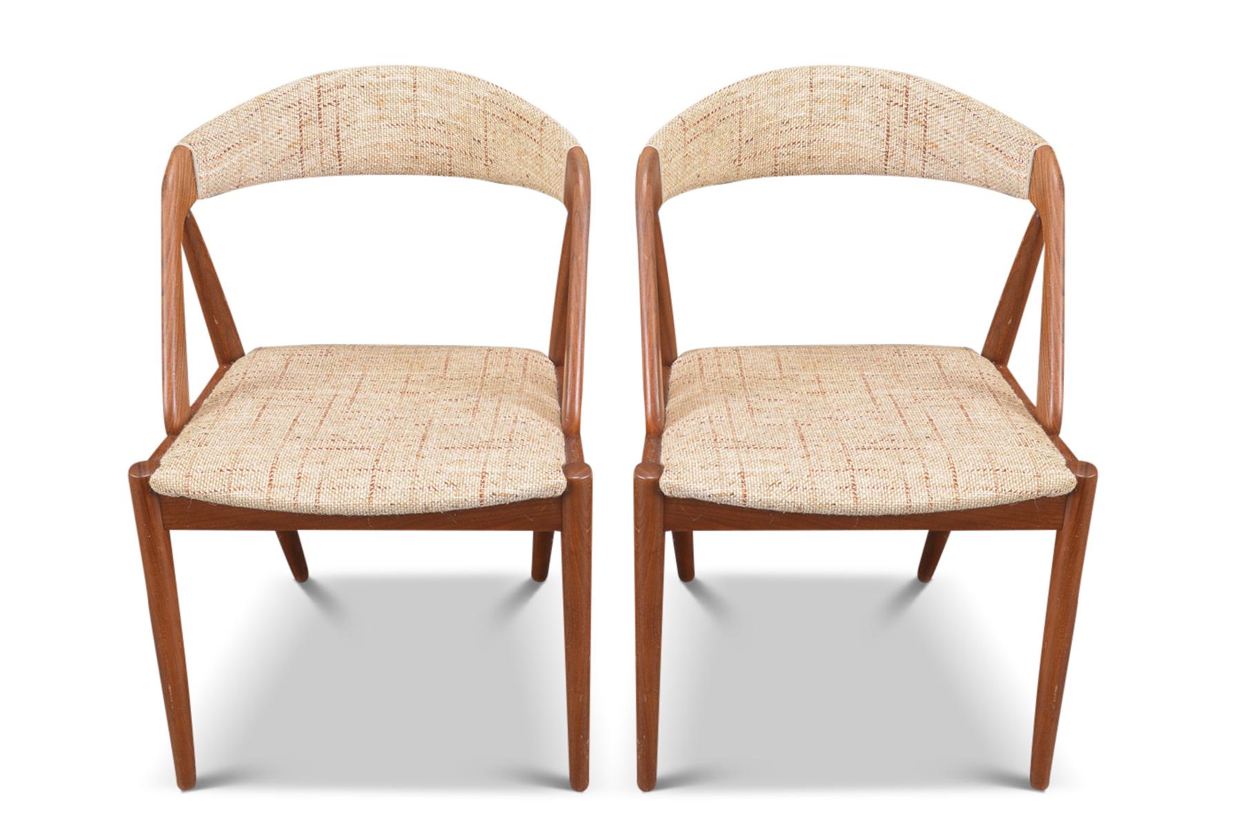 Mid-Century Modern Set of Four Model 31 Kai Kristiansen Dining Chairs in Teak
