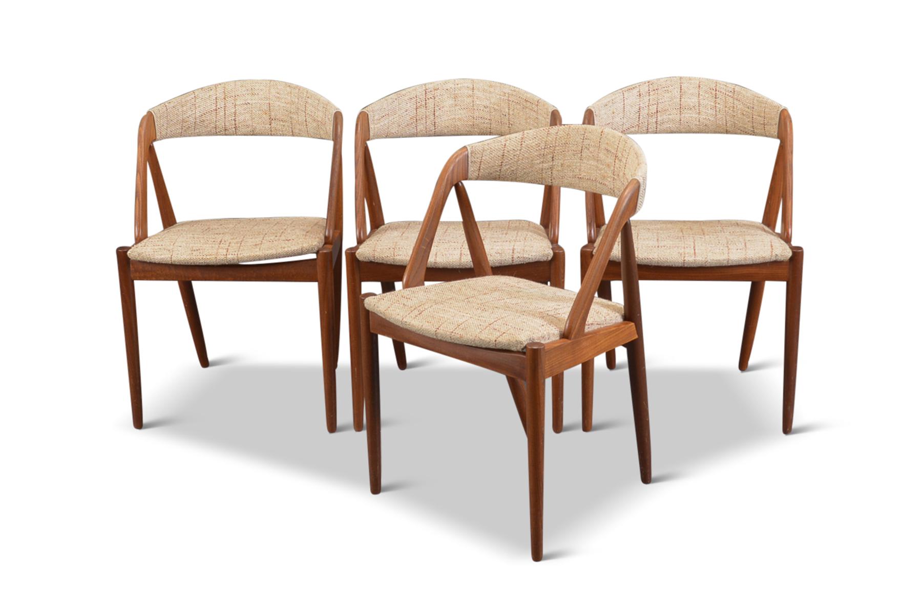Danish Set of Four Model 31 Kai Kristiansen Dining Chairs in Teak