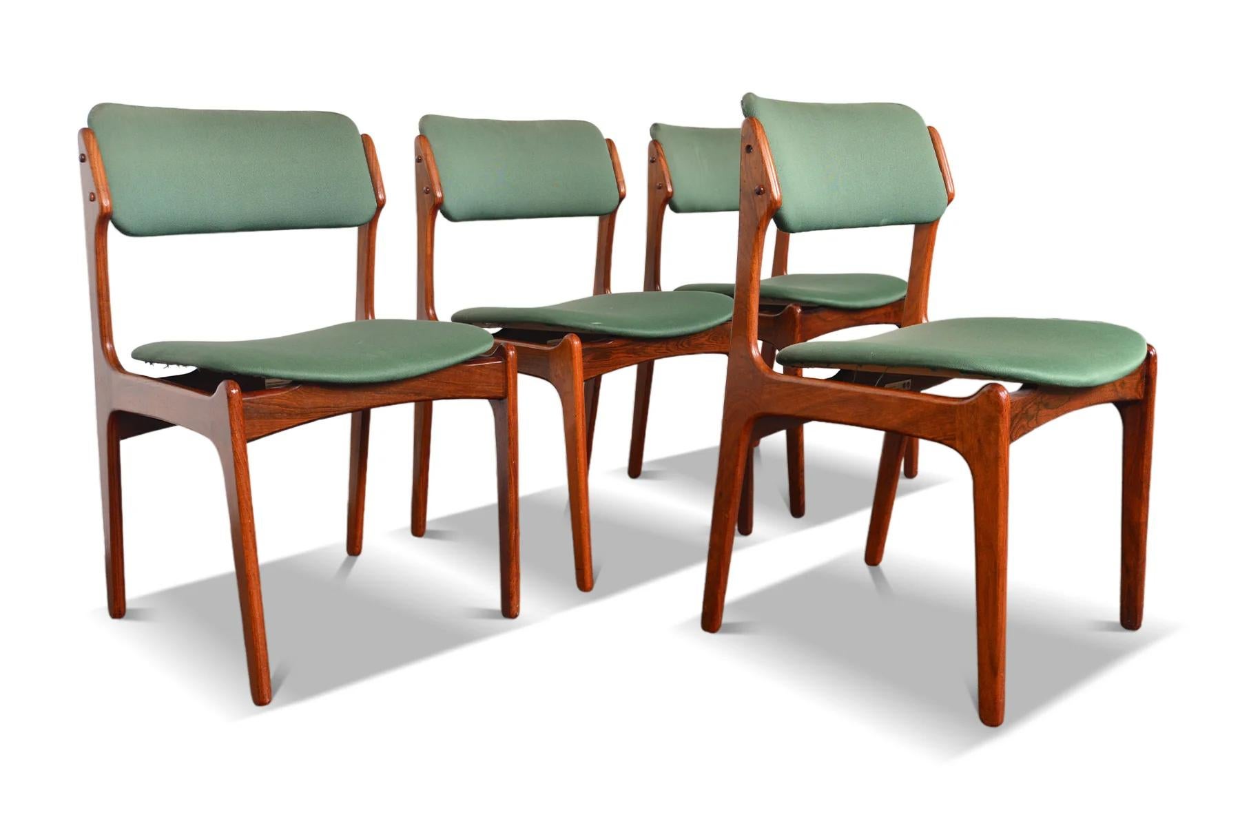 Danish Set of Four Model 49 Dining Chairs in Rosewood by Erik Buch For Sale