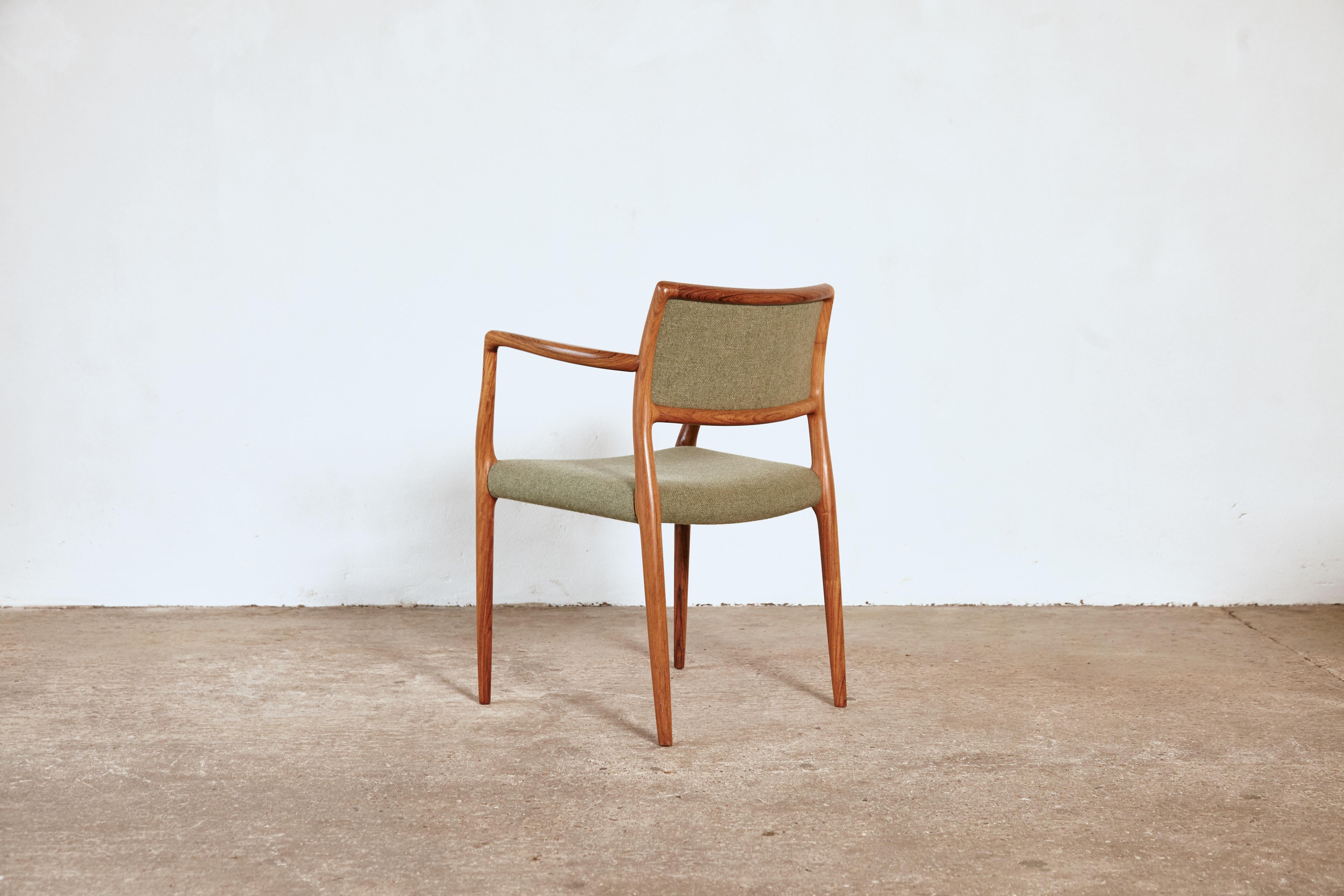 Ensemble de quatre chaises de salle à manger modèle 65 par Niels O. Møller 'Moller', Danemark, années 1960 en vente 3