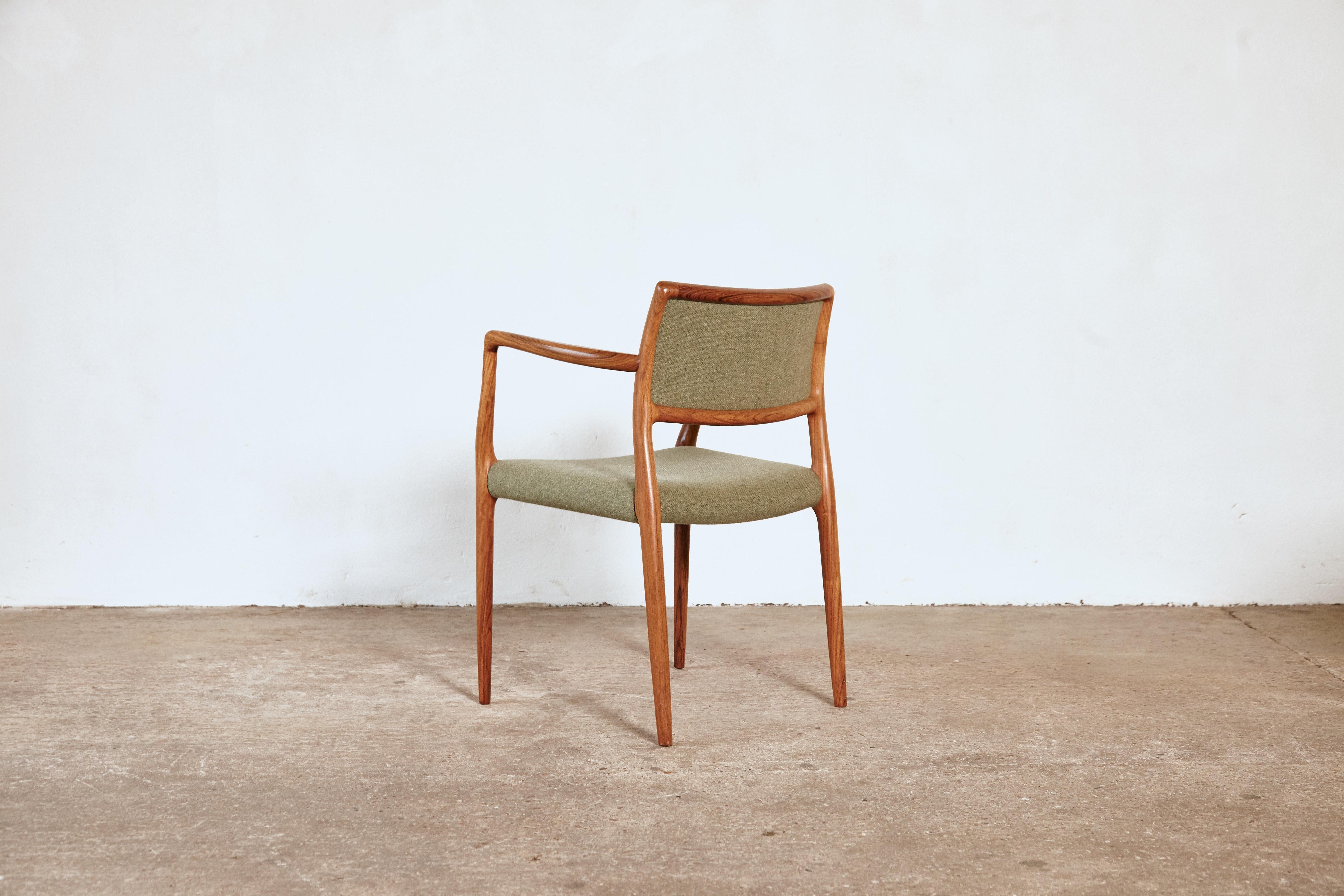 Set of Four Model 65 Dining Chairs by Niels O. Møller 'Moller', Denmark, 1960s For Sale 3