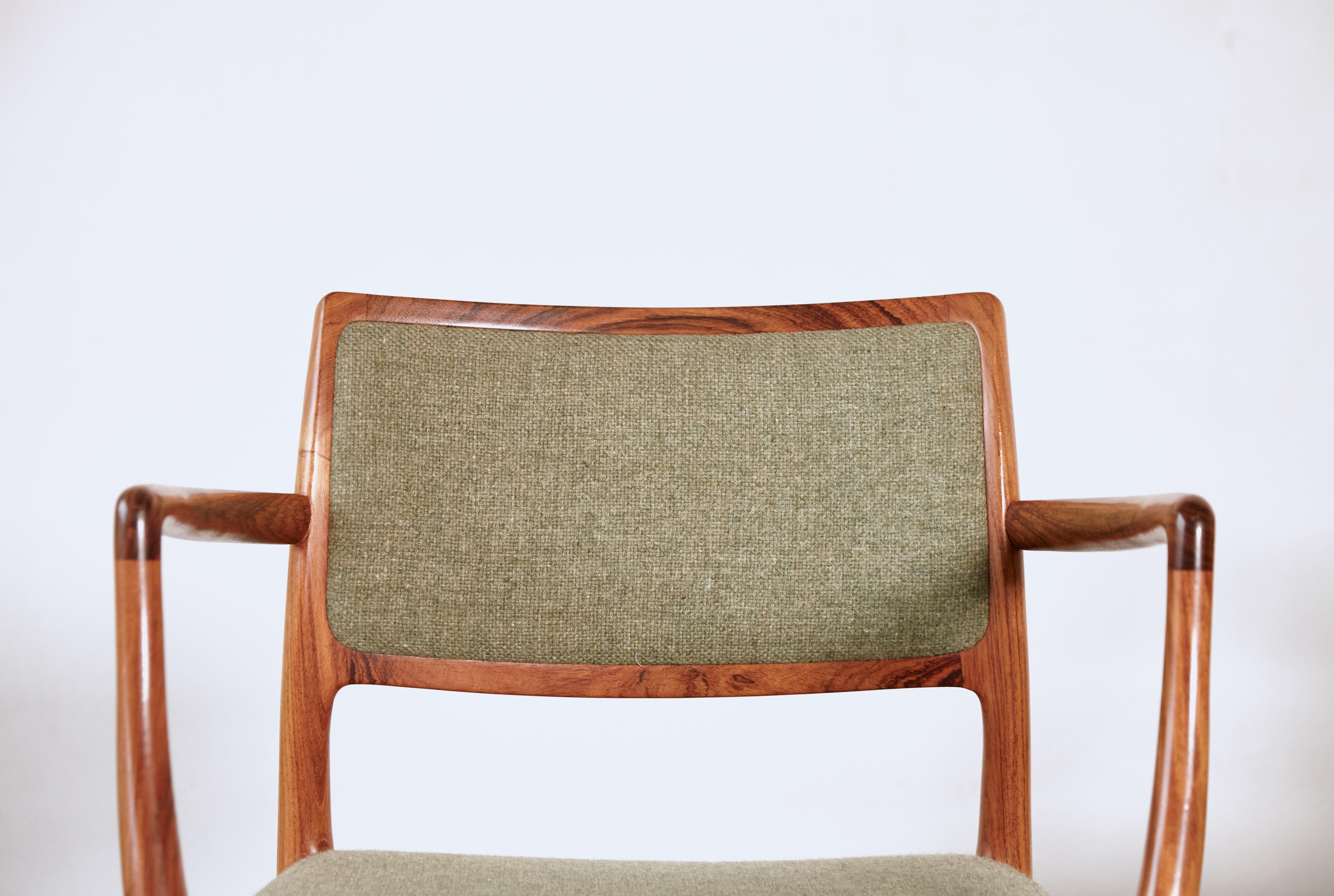 Set of Four Model 65 Dining Chairs by Niels O. Møller 'Moller', Denmark, 1960s For Sale 12