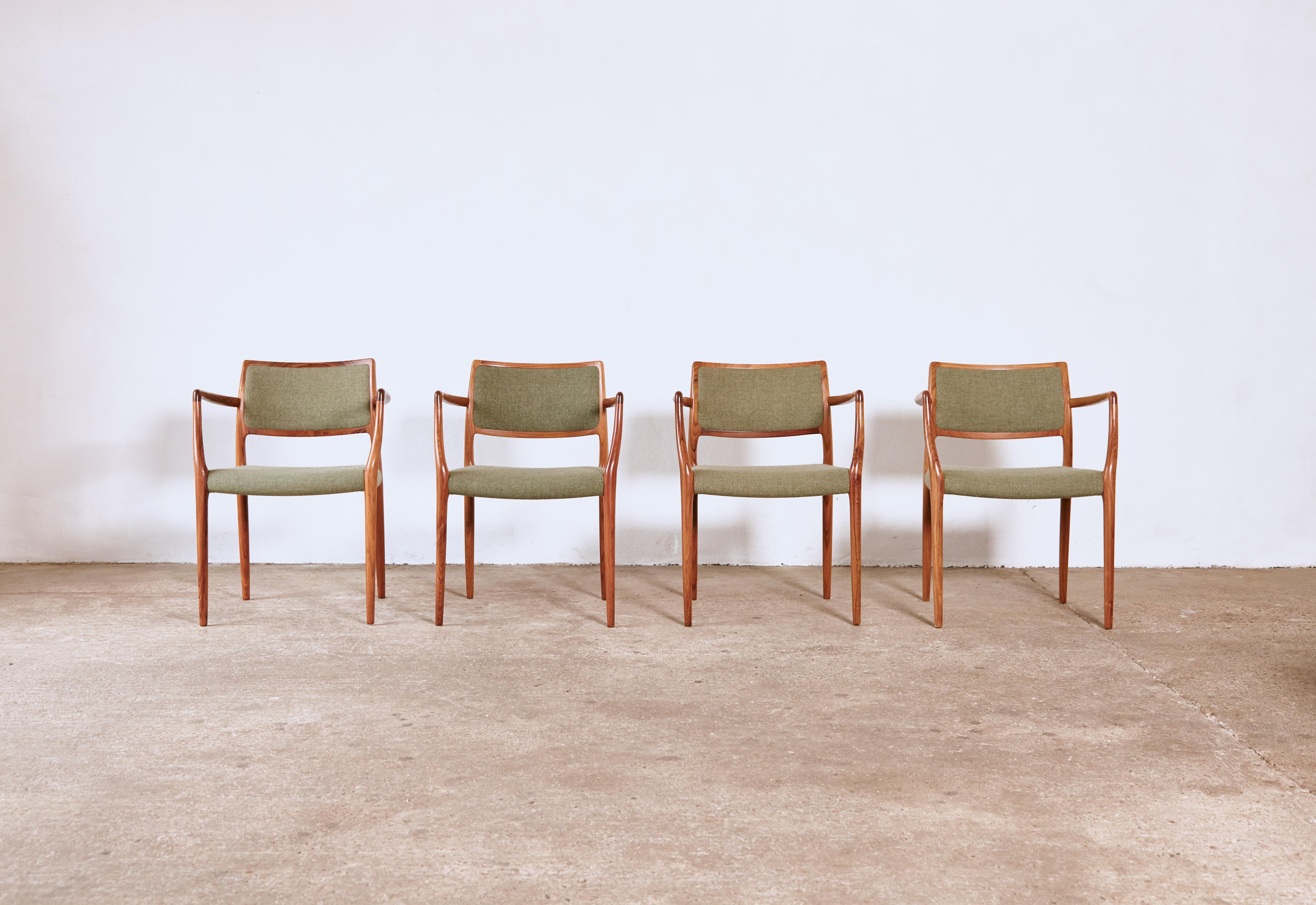 Danish Set of Four Model 65 Dining Chairs by Niels O. Møller 'Moller', Denmark, 1960s For Sale