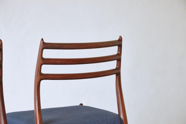 Set of Four Model 78 Chairs by Niels O. Møller 'Moller', Denmark, 1960s For Sale 3