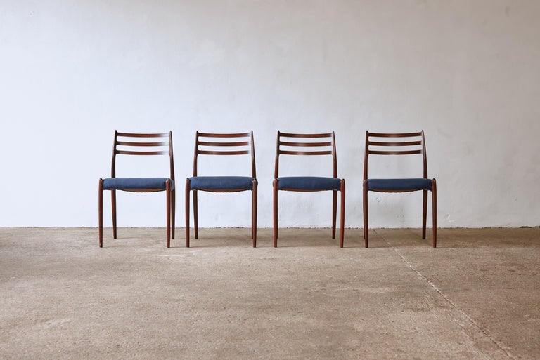Mid-Century Modern Set of Four Model 78 Chairs by Niels O. Møller 'Moller', Denmark, 1960s For Sale