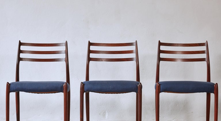 Danish Set of Four Model 78 Chairs by Niels O. Møller 'Moller', Denmark, 1960s For Sale