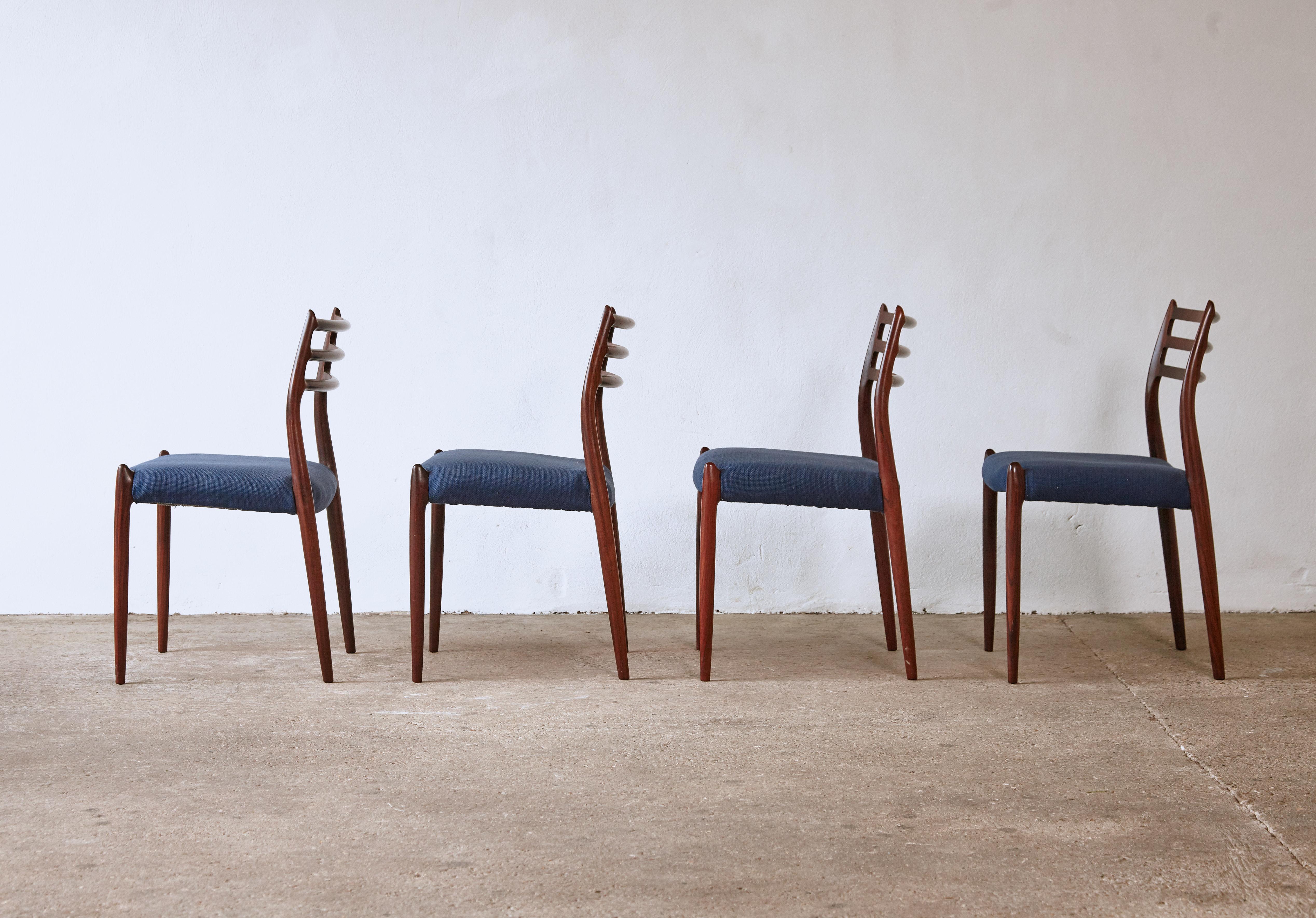 Set of Four Model 78 Chairs by Niels O. Møller 'Moller', Denmark, 1960s In Good Condition For Sale In London, GB