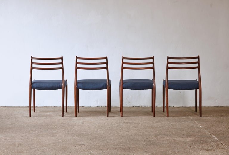 Mid-20th Century Set of Four Model 78 Chairs by Niels O. Møller 'Moller', Denmark, 1960s For Sale