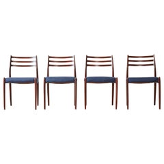 Ensemble de quatre chaises modèle 78 de Niels O. Møller 'Moller', Danemark, années 1960