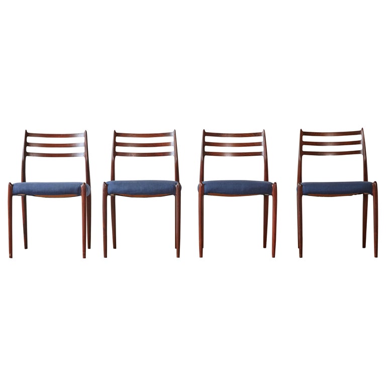 Set of Four Model 78 Chairs by Niels O. Møller 'Moller', Denmark, 1960s For Sale